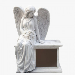 Скульптура из мрамора S_12 Ангел на постаменте